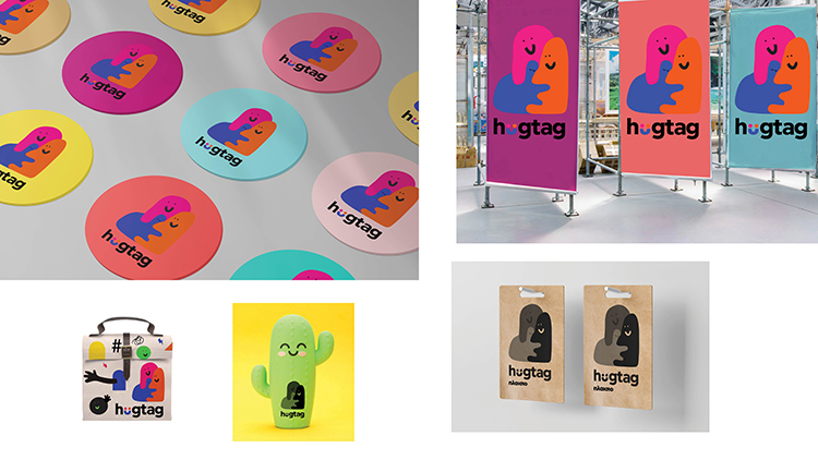 Hugtag公益品牌形象設(shè)計(jì)擁抱理念logo設(shè)計(jì)，倡導(dǎo)奉獻(xiàn)與團(tuán)結(jié)