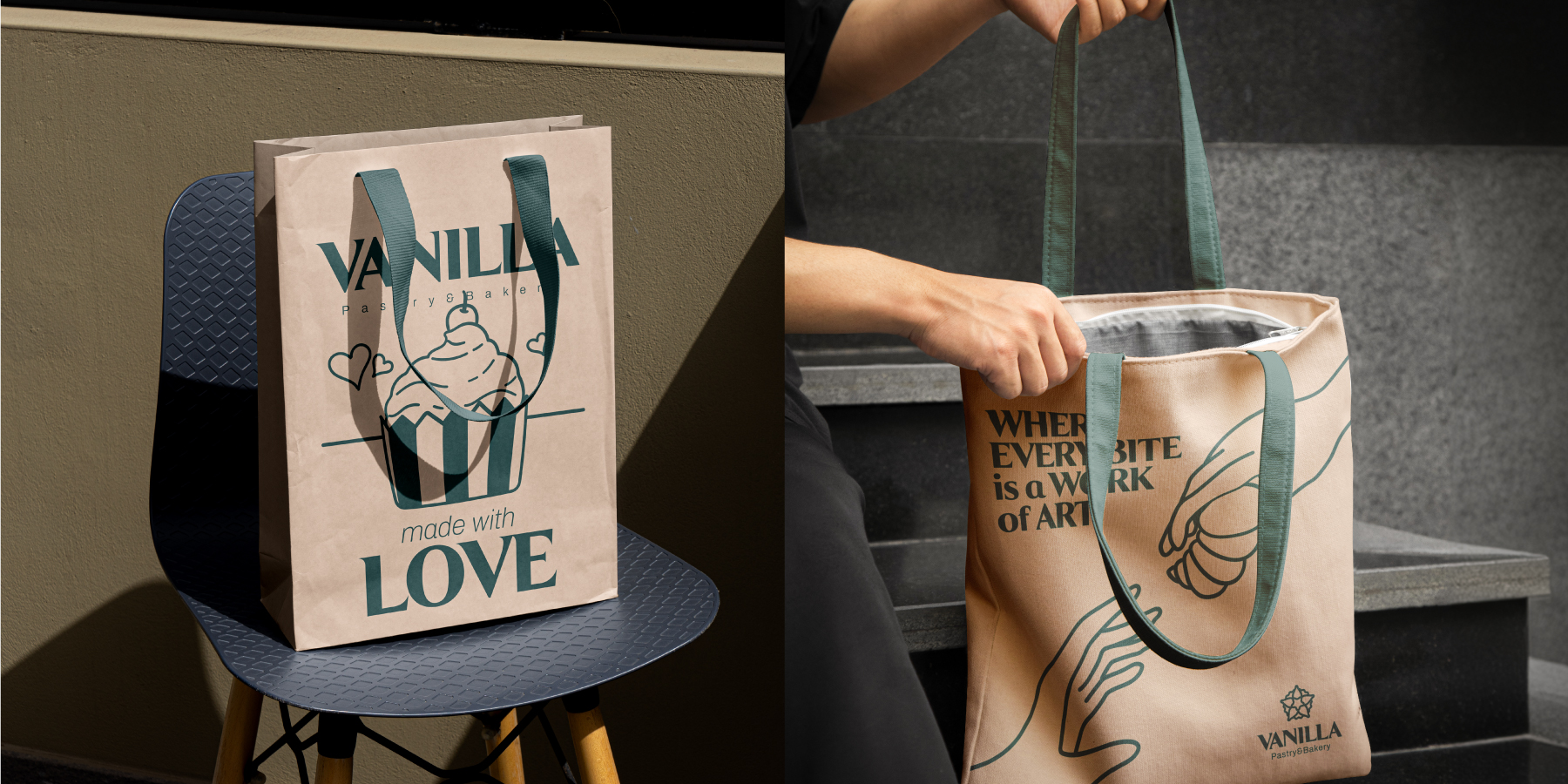 VANILA 面包店品牌形象logo設計與扁平插畫設計