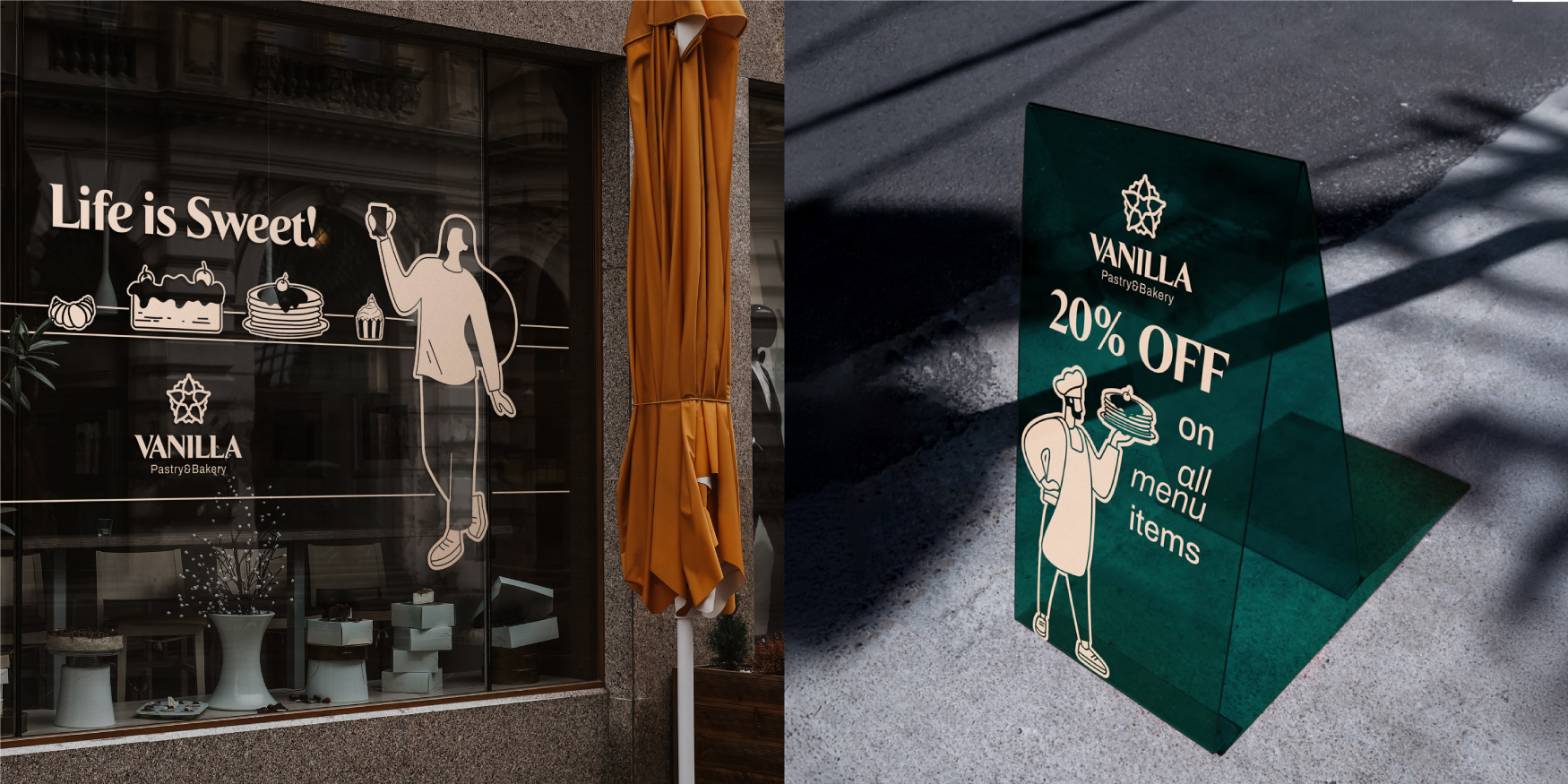 VANILA 面包店品牌形象logo設計與扁平插畫設計