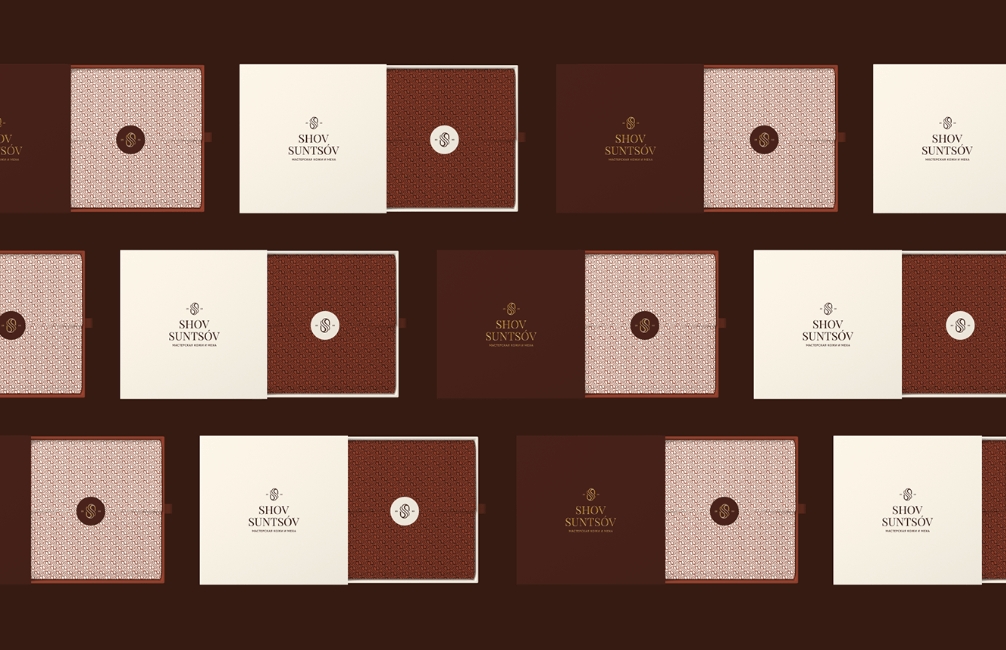 SHOV SUNTSOV 皮草定制服飾皮包品牌 logo設計vi設計“S”條紋