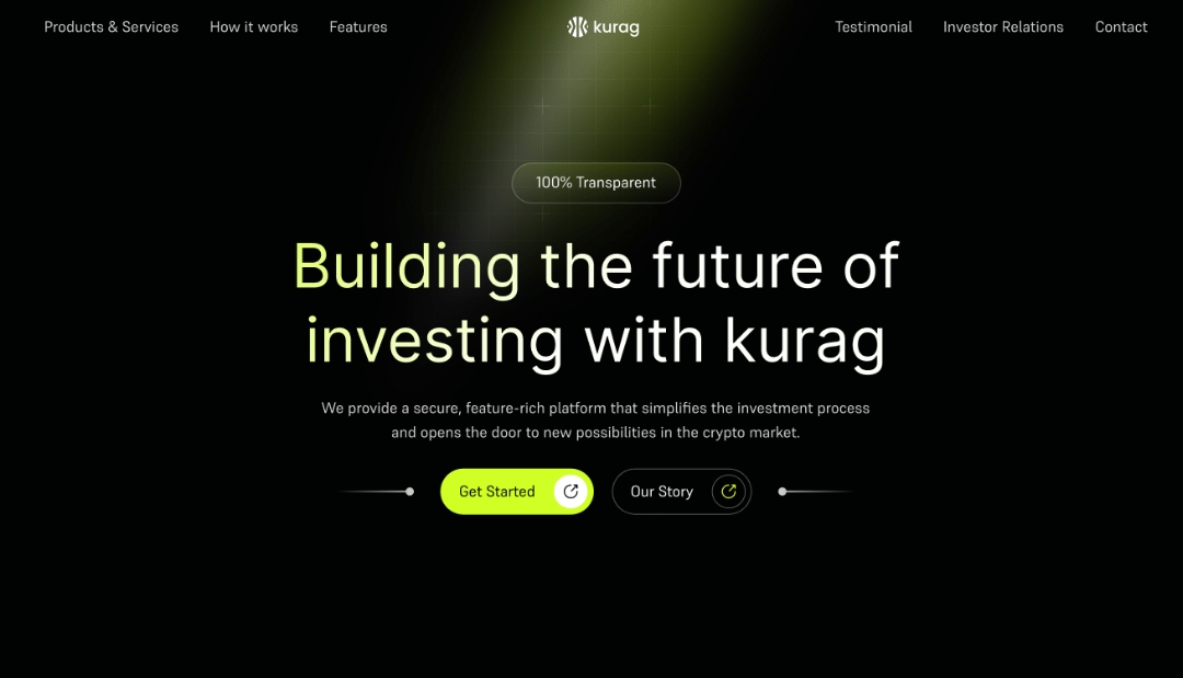 Kurag數字加密貨幣logo設計品牌形象設計K字母圓形logo綠色系