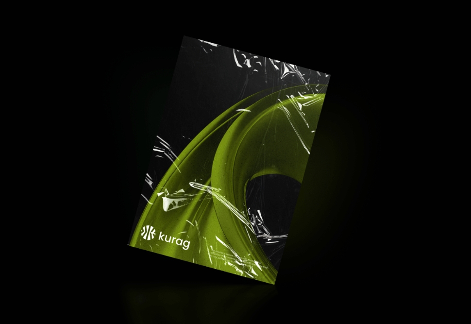 Kurag數字加密貨幣logo設計品牌形象設計K字母圓形logo綠色系