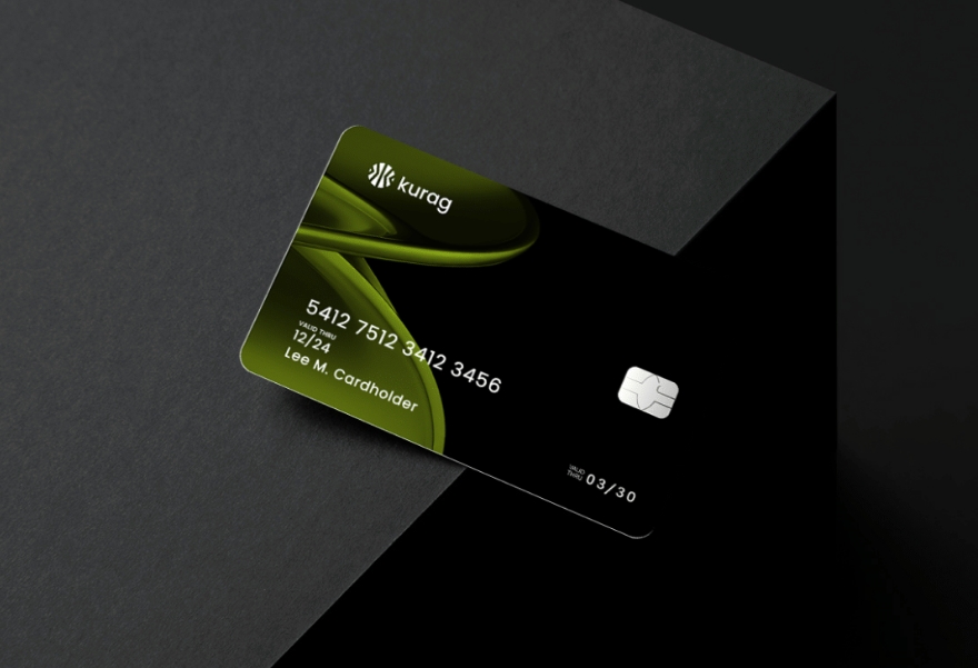 Kurag數字加密貨幣logo設計品牌形象設計K字母圓形logo綠色系