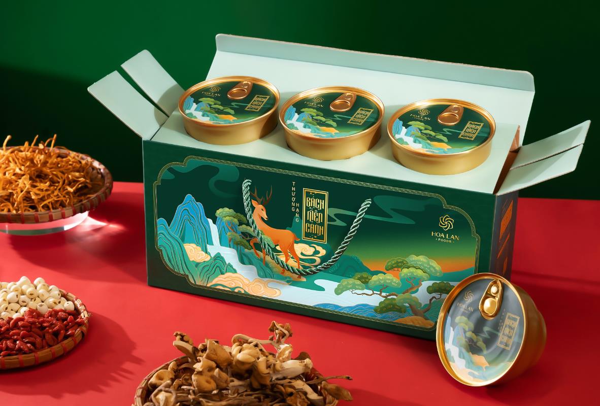 越南中藥藥材保健滋補(bǔ)品系列禮盒包裝設(shè)計(jì)中國風(fēng)插畫設(shè)計(jì)