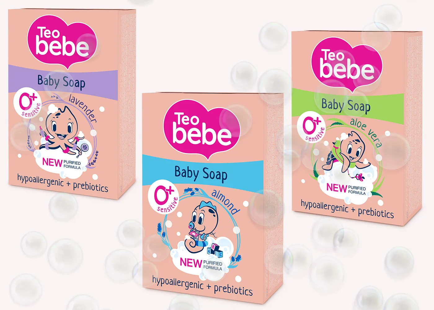 Teo Bebec嬰兒護(hù)膚品洗護(hù)沐浴產(chǎn)品包裝設(shè)計(jì)，可愛柔和卡通膚色嬰兒風(fēng)