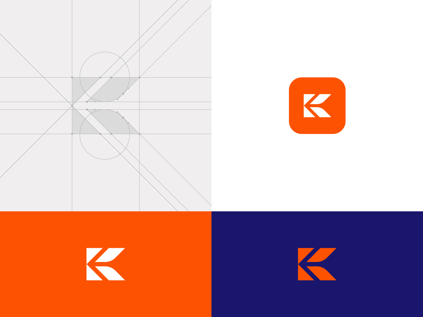 Krate國際物流公司logo設計vis設計，速度箭頭+字母K