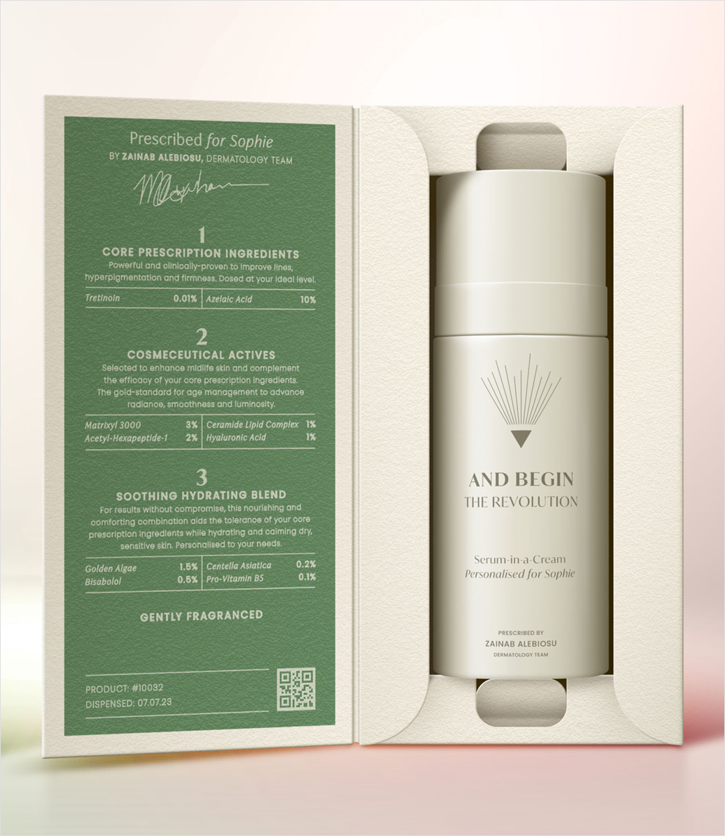 and Begin”中年女性護膚品品牌logo設計包裝設計“棱鏡光線”