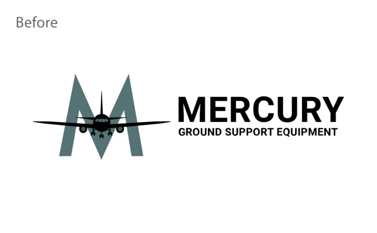 Mercury航空飛機地面支持設備與后勤服務供應商舊logo設計