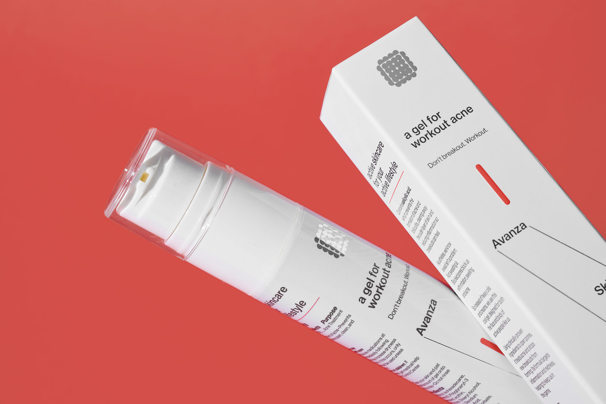 Avanza 運動員專用護膚品品牌形象logo&vi設計包裝設計，化學結構線條靈感