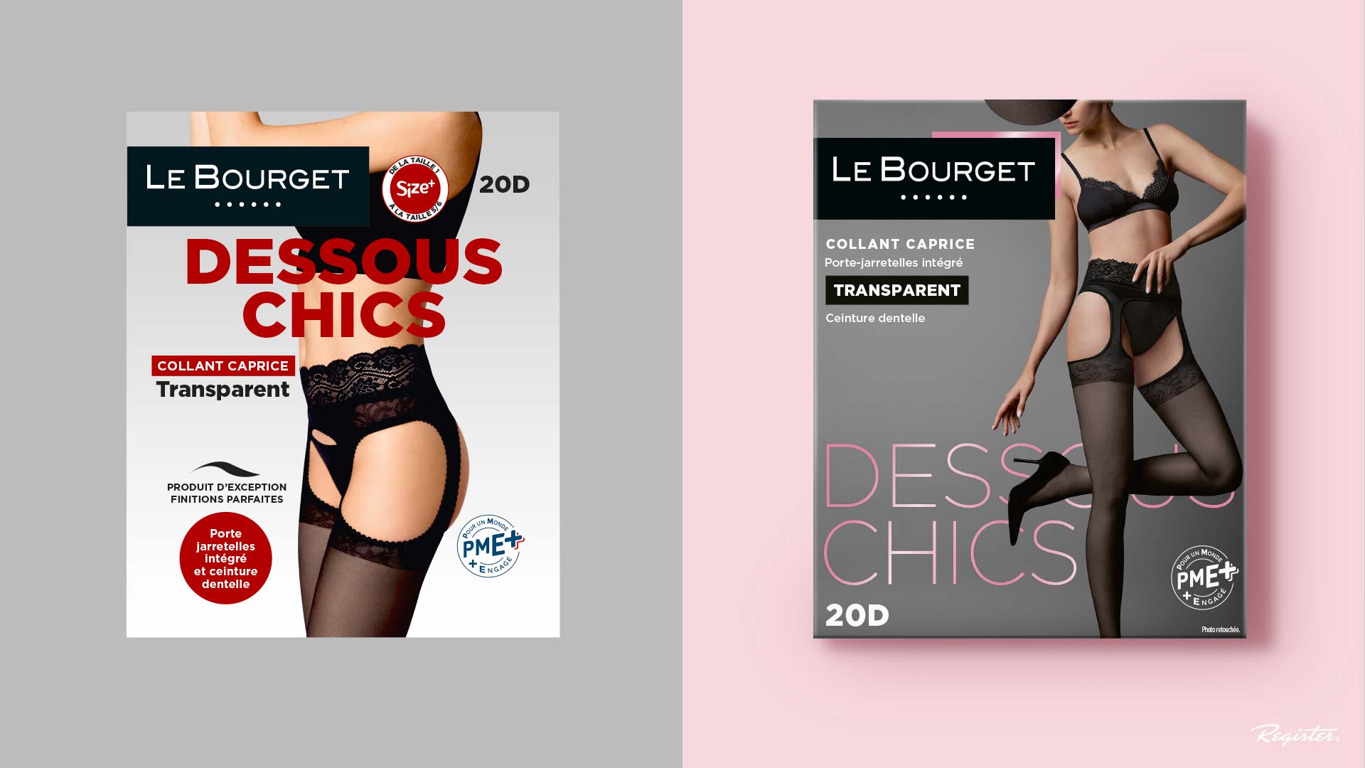 Le Bourget女性性感內衣緊身褲產品包裝設計，時尚雜志風格