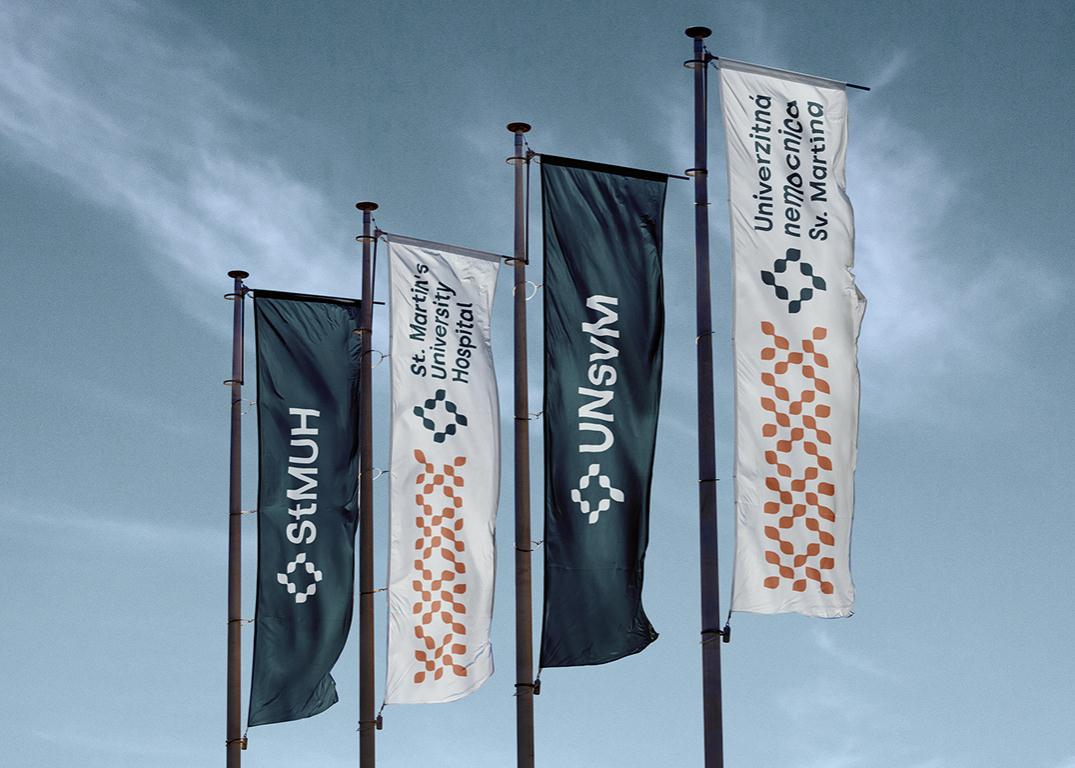 stMUH 圣馬丁大學醫院品牌視覺識別vi設計logo設計，葉子十字元素