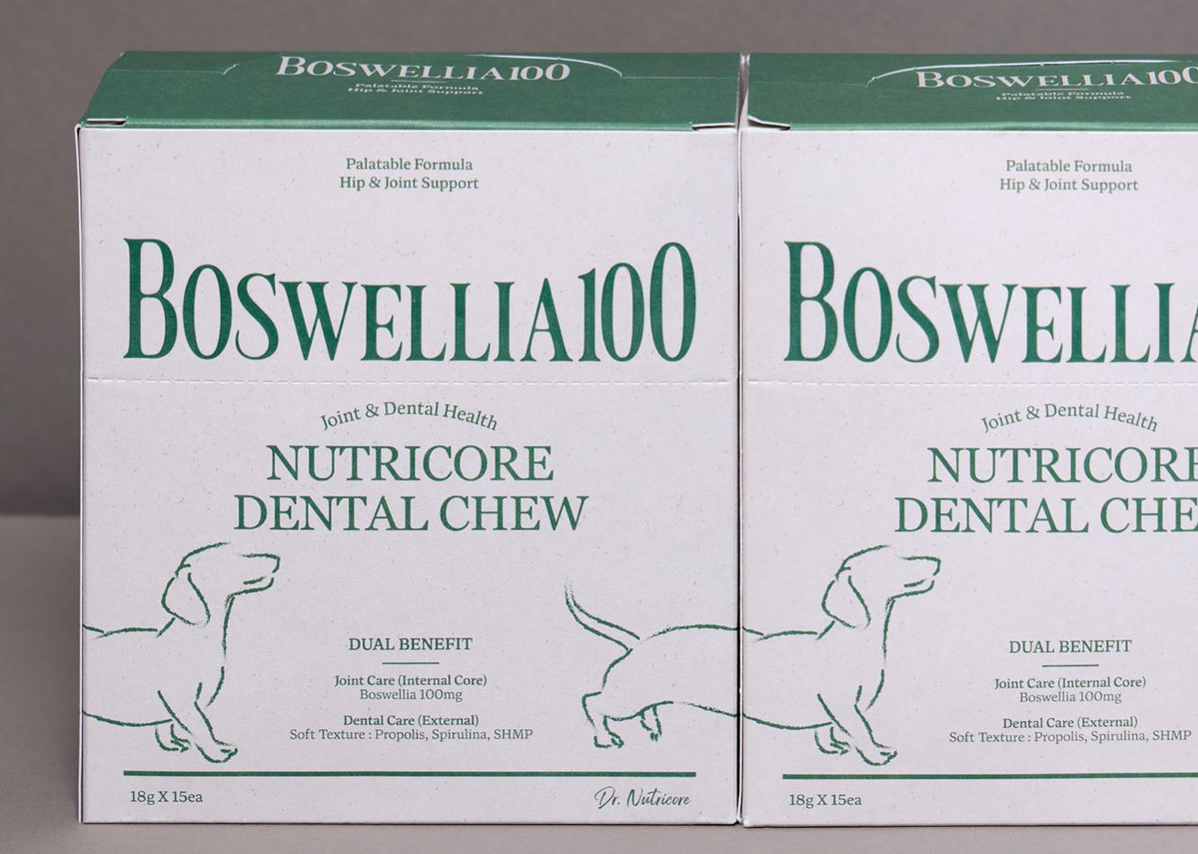 BOSWELLIA 狗狗寵物營養保健品包裝設計綠色簡潔風格