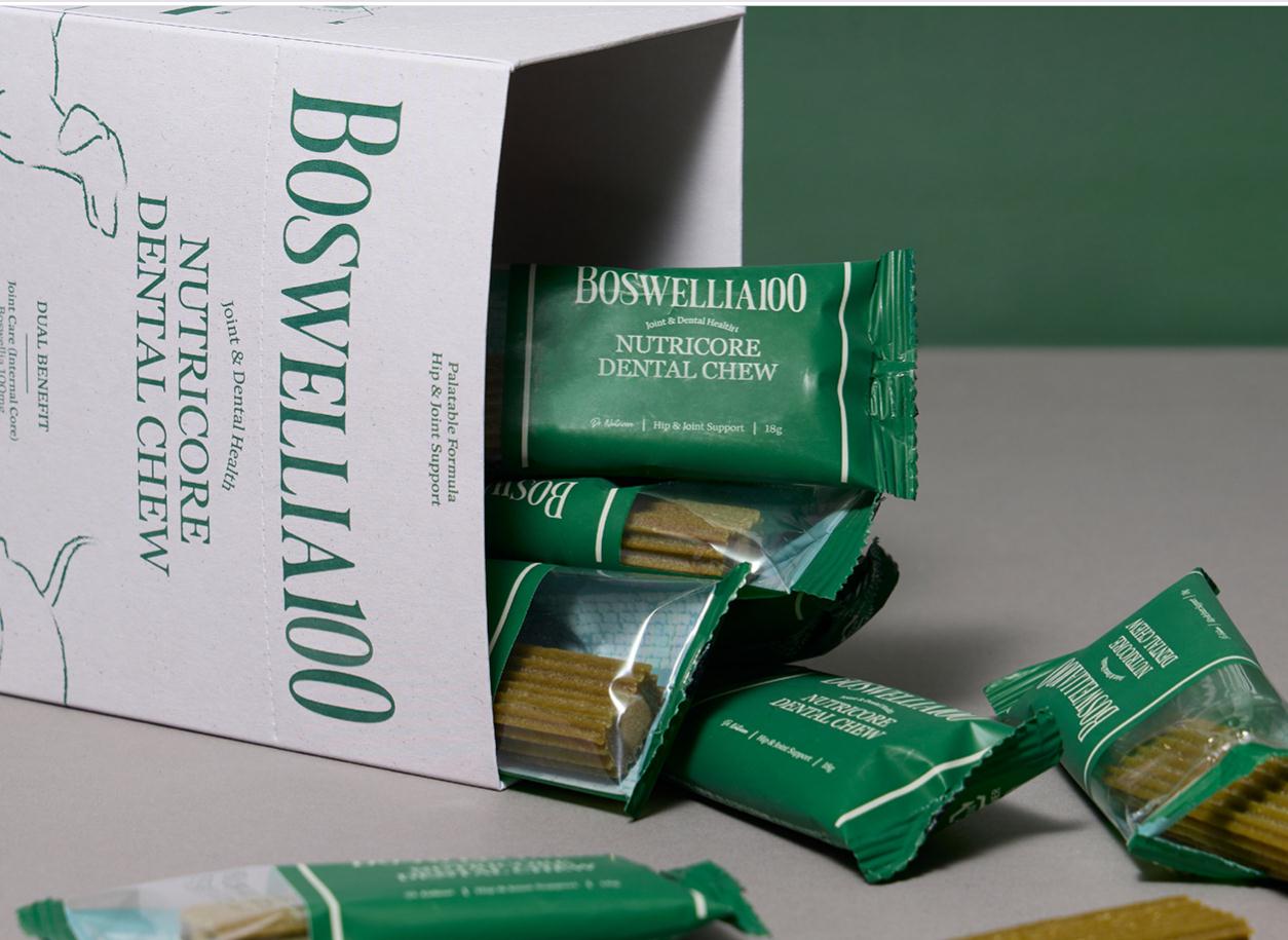 BOSWELLIA 狗狗寵物營養保健品包裝設計綠色簡潔風格
