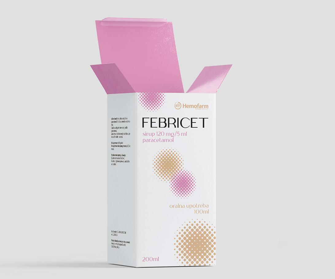 FEBRICET 乙酰氨基酚感冒藥包裝設(shè)計“女性圓點”風(fēng)格