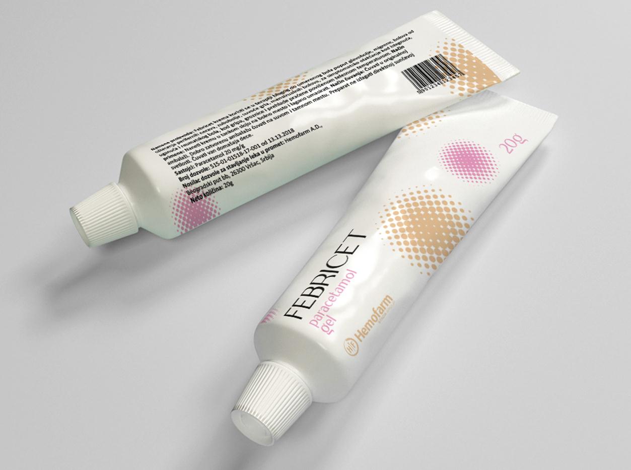 FEBRICET 乙酰氨基酚感冒藥包裝設(shè)計“女性圓點”風(fēng)格