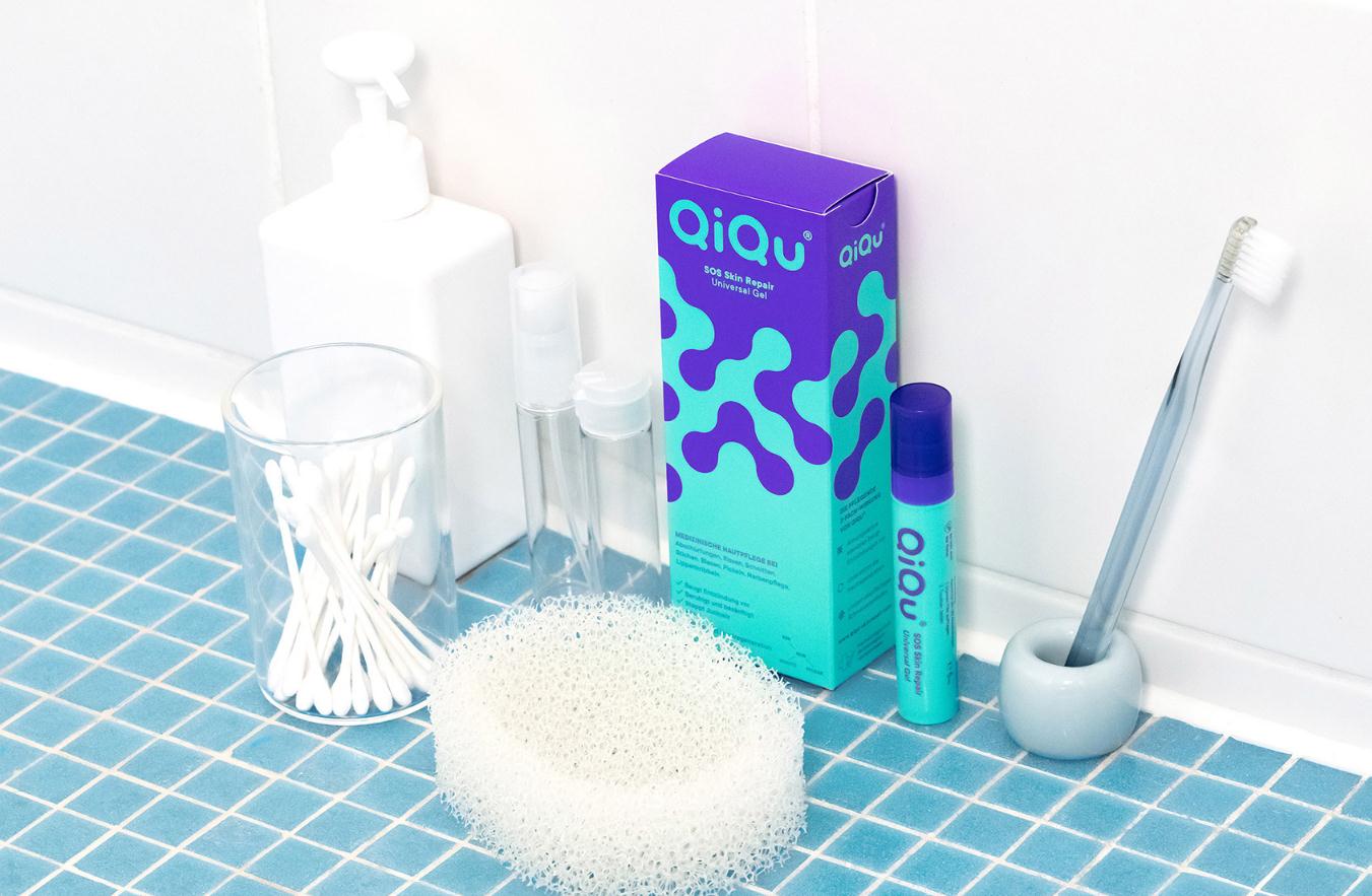 QIQU殼聚糖新型皮膚修復產品品牌策劃包裝設計，強烈對比色