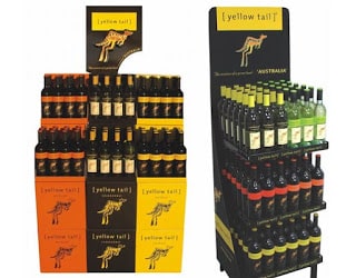 澳洲黃尾袋鼠葡萄酒店內堆頭展示推廣