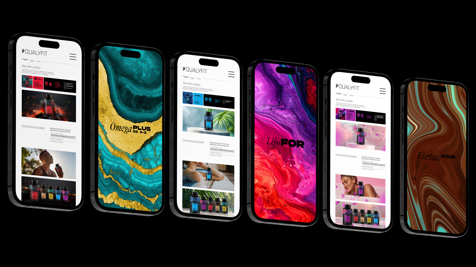 Qualyfit營養(yǎng)補(bǔ)充劑健康保健品更新logo設(shè)計包裝設(shè)計，運(yùn)動風(fēng)logo+藝術(shù)底色