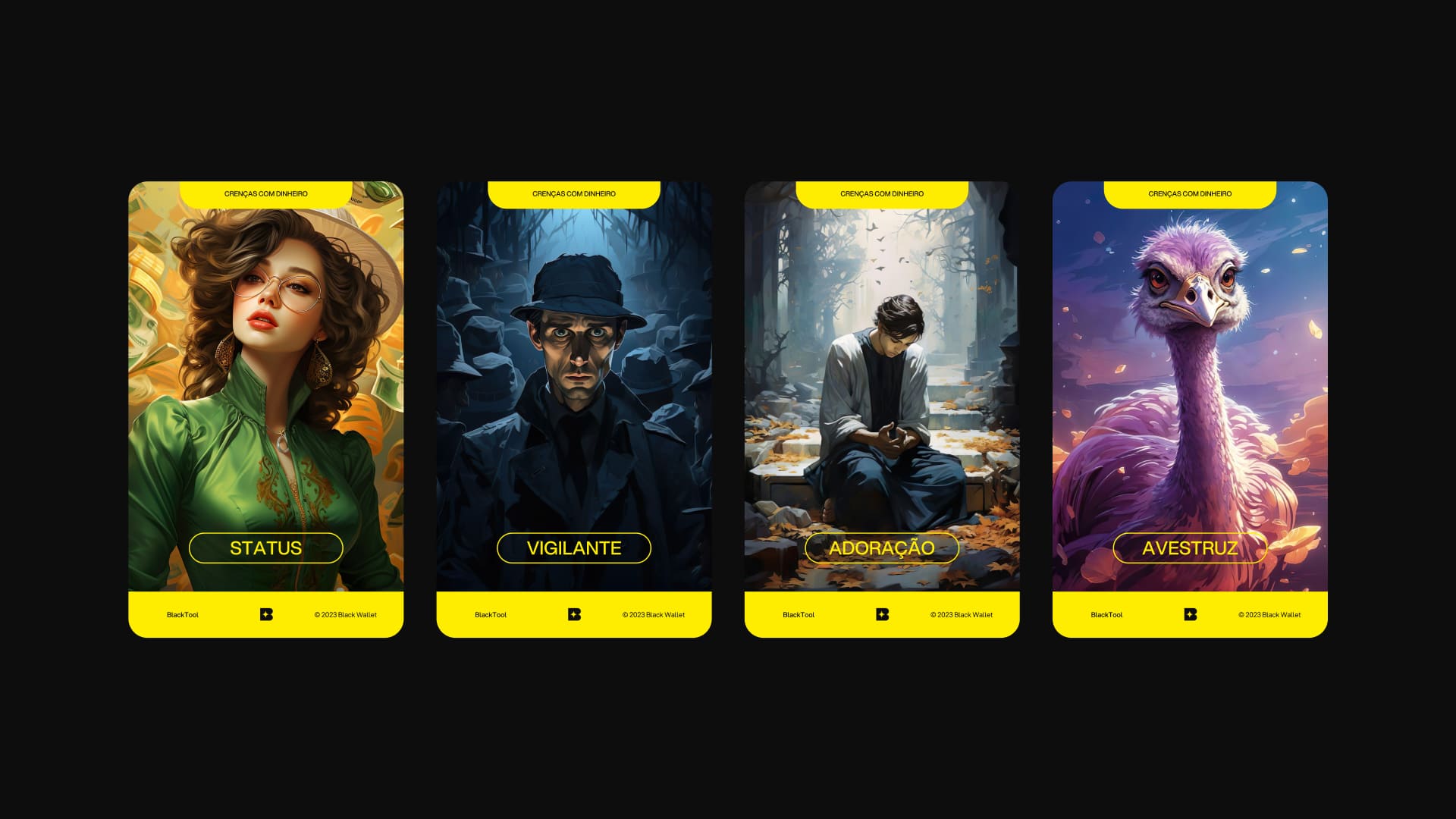 Black Wallet 財務規劃和投資咨詢金融公司vi設計企業形象設計，黃色B字母+星元素