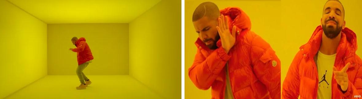 Hotline Bling 只能意味著一件事……Moncler 的銷量飆升。資料來(lái)源：Vanity Fair