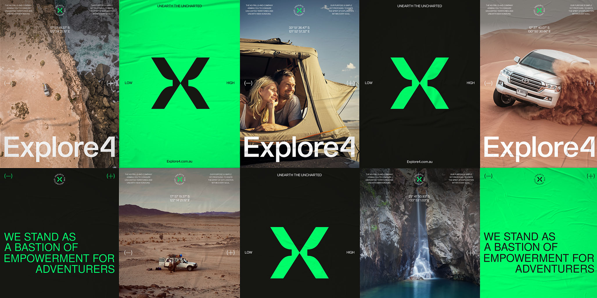 Explore4 四輪驅動探險車輛租賃公司品牌創建與品牌形象設計