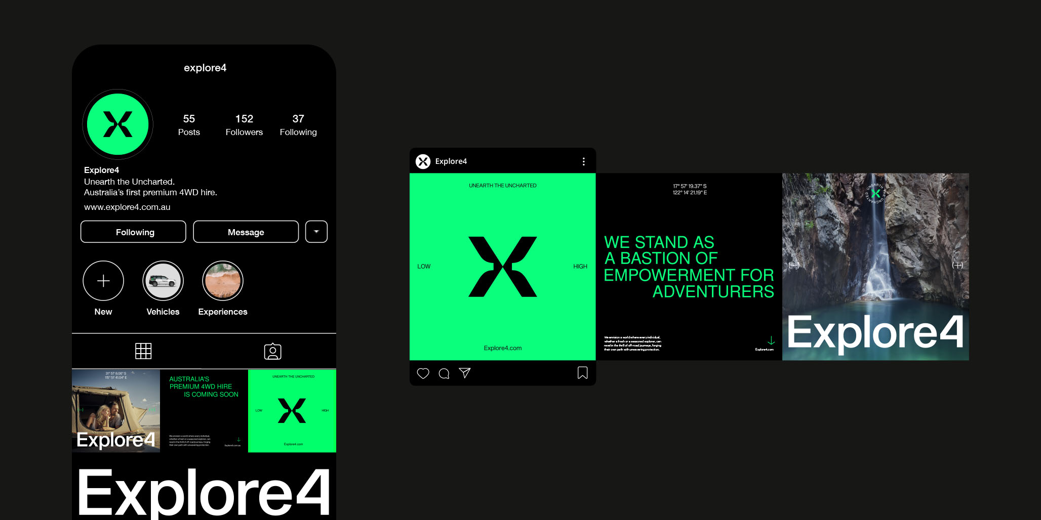 Explore4 四輪驅動探險車輛租賃公司品牌創建與品牌形象設計