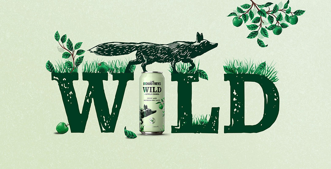 “果園小偷”野生蘋果酒品牌創建策劃狐貍插畫包裝設計電視廣告及宣傳推廣