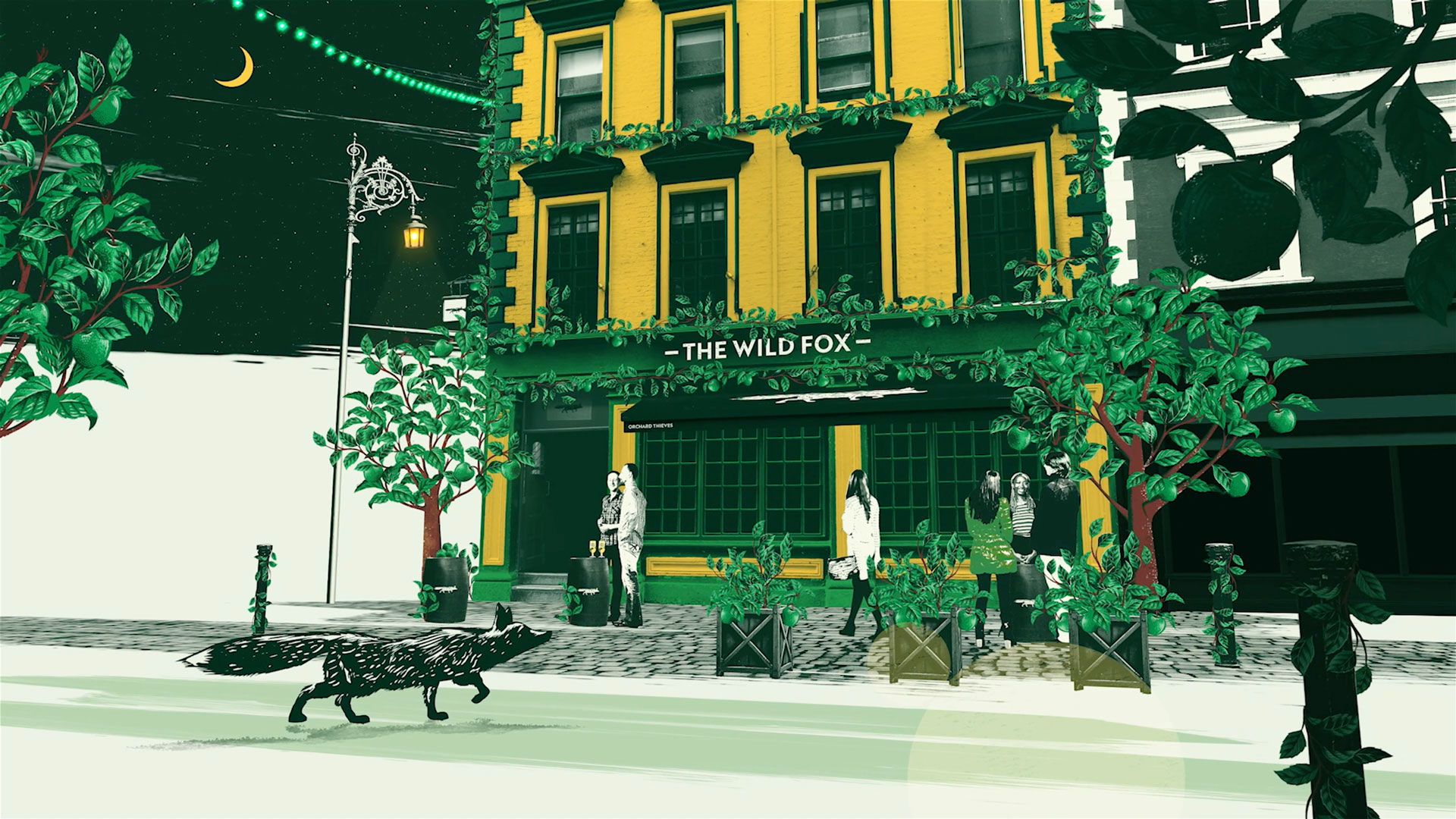 “果園小偷”野生蘋果酒品牌創建策劃狐貍插畫包裝設計電視廣告及宣傳推廣