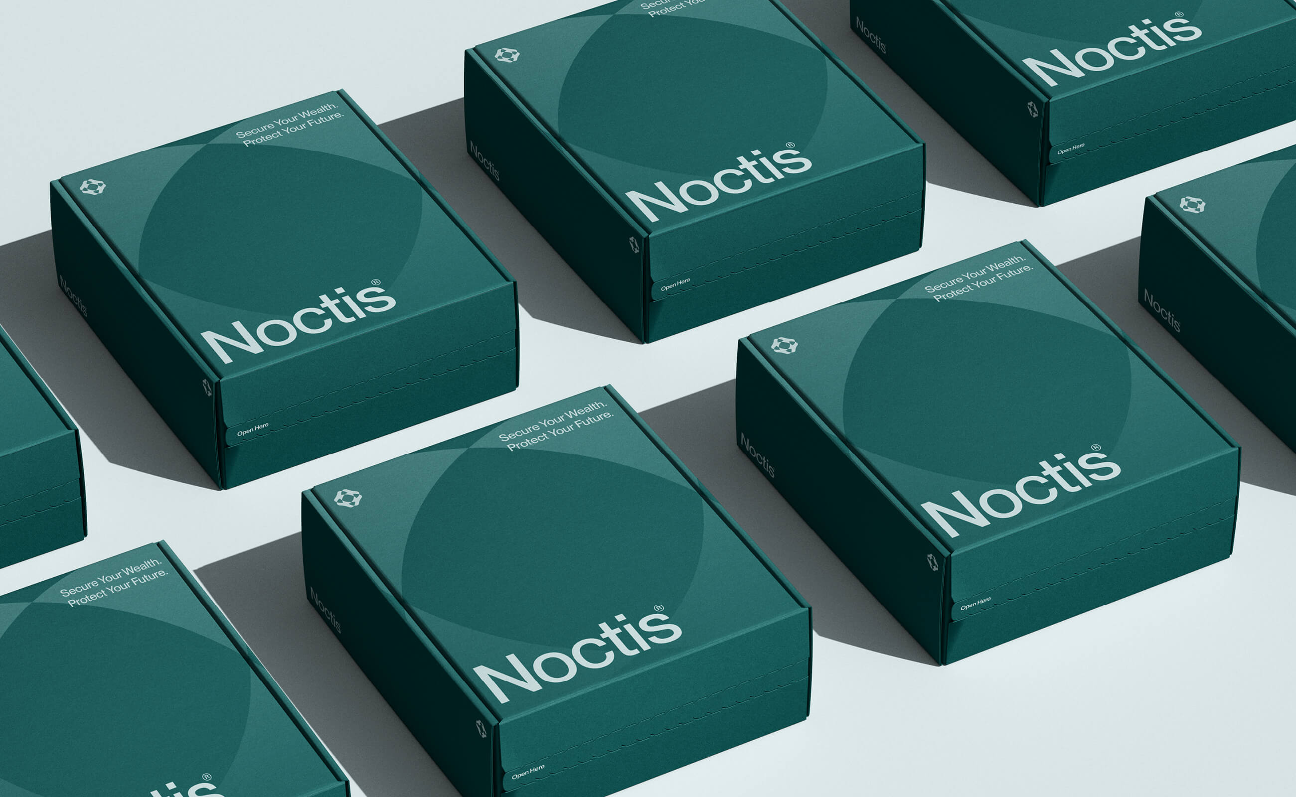 Noctis 金融科技解決方案公司logo設(shè)計品牌vi形象設(shè)計，體現(xiàn)力量保護(hù)與連通創(chuàng)新