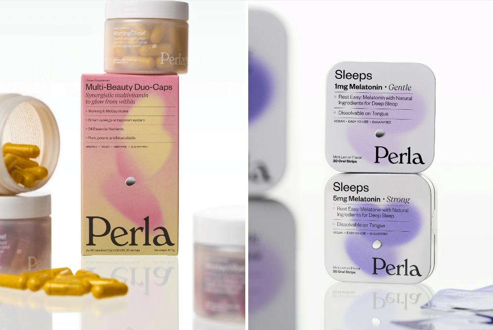 Perla美容保健品營(yíng)養(yǎng)補(bǔ)充劑包裝設(shè)計(jì)，貝殼珍珠模糊下效果