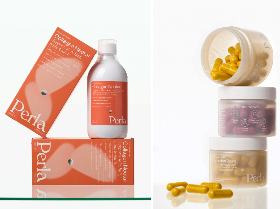 Perla美容保健品營(yíng)養(yǎng)補(bǔ)充劑包裝設(shè)計(jì)，貝殼珍珠模糊下效果