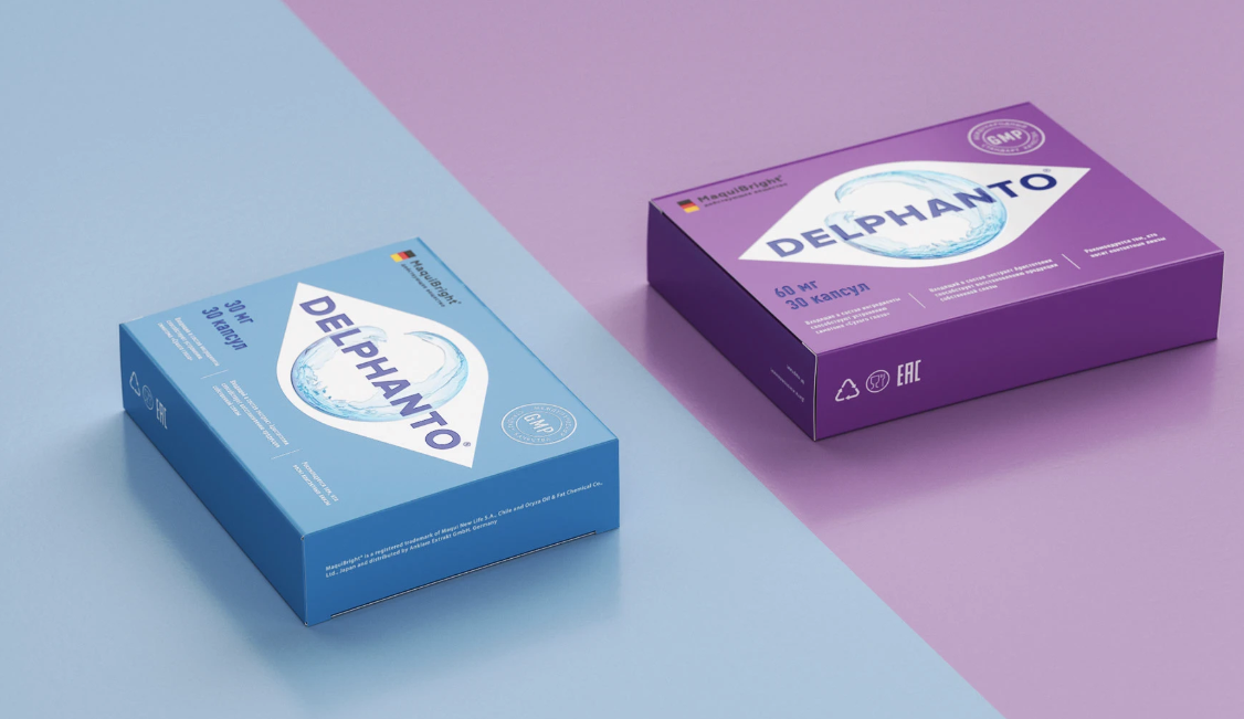 Delphanto眼睛視力健康眼藥膠囊藥品包裝設計，促進自身淚液分泌-上海醫藥包裝設計公司