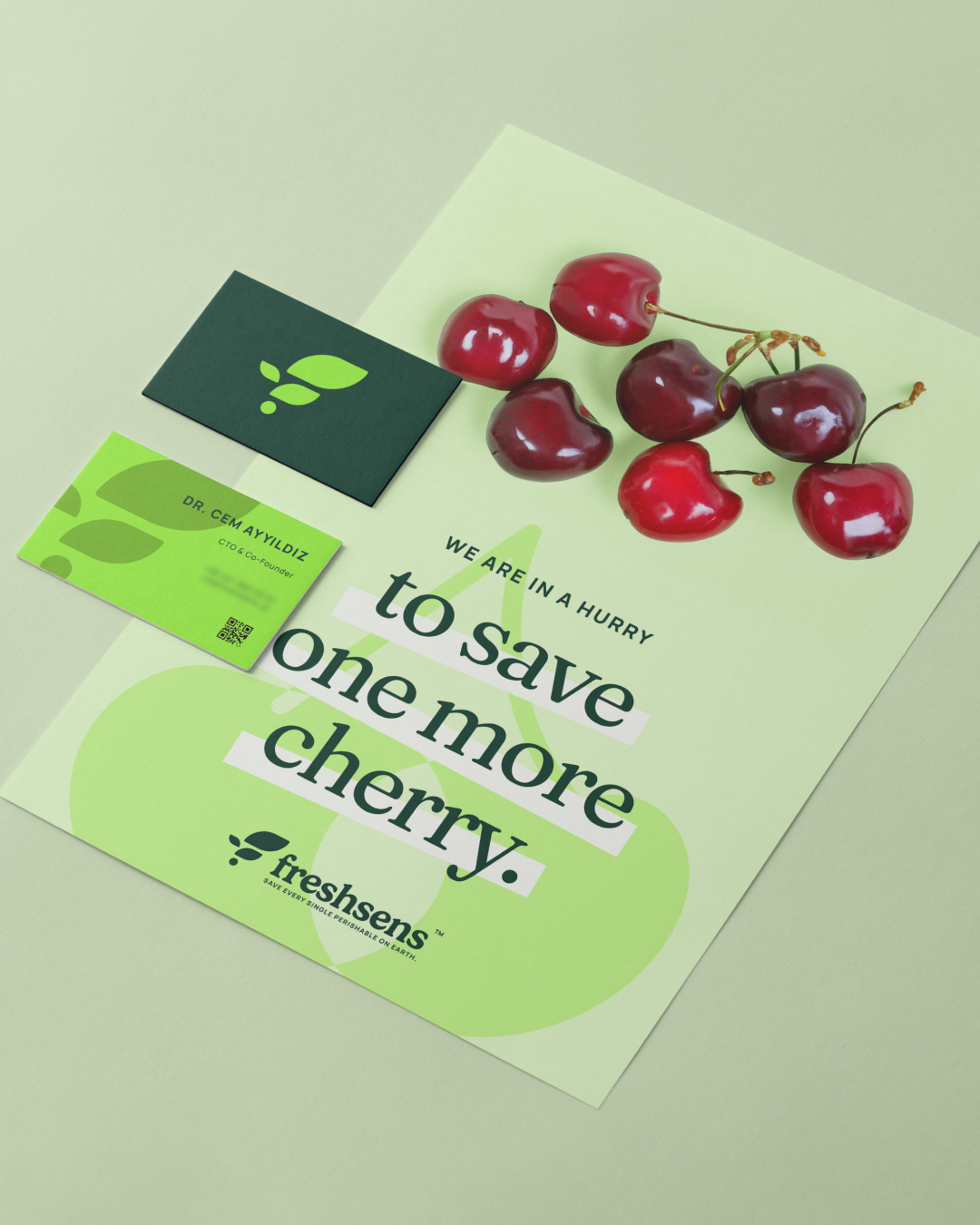 FreshSens農業科技公司logo設計葉子元素