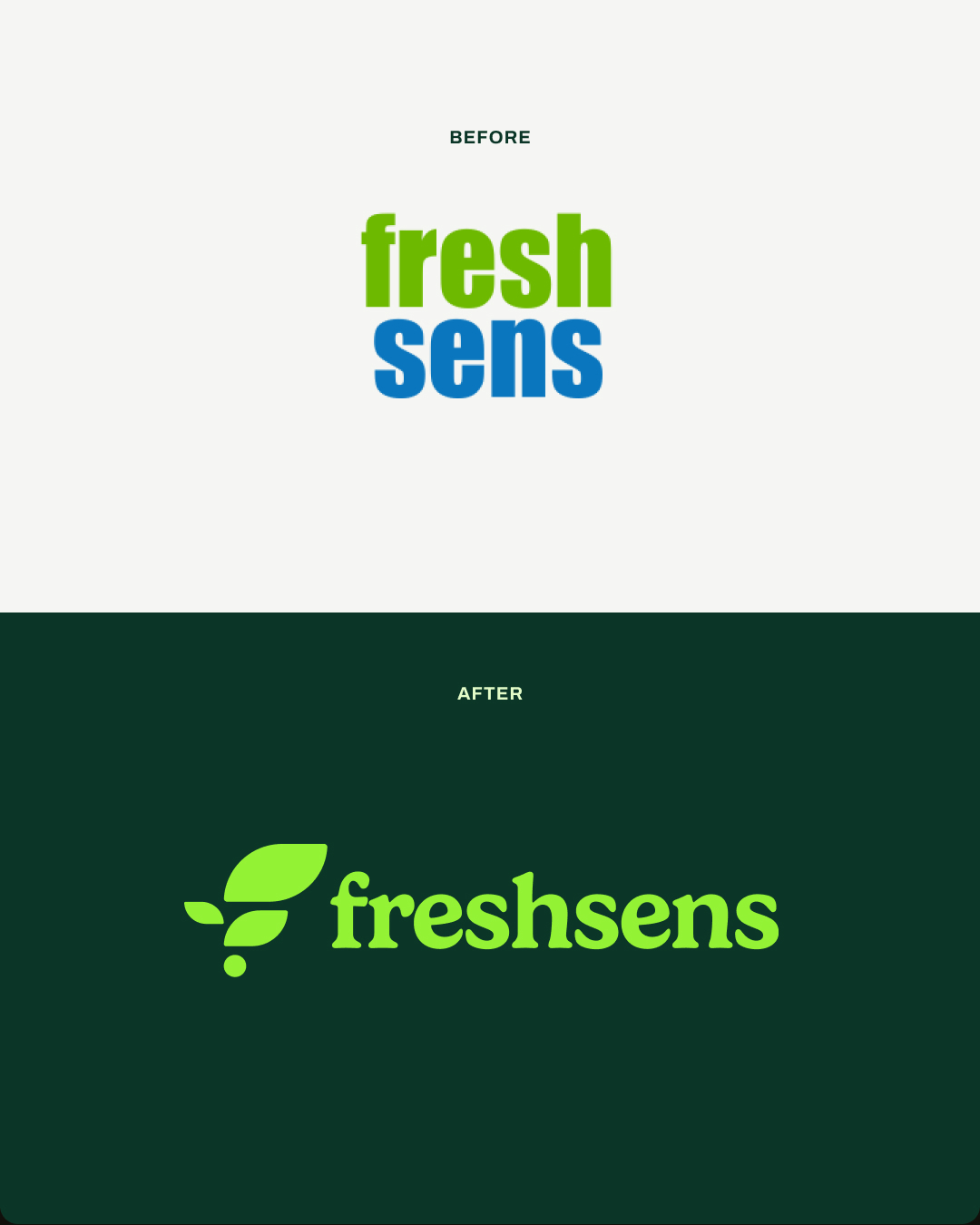 FreshSens農業科技公司logo設計葉子元素