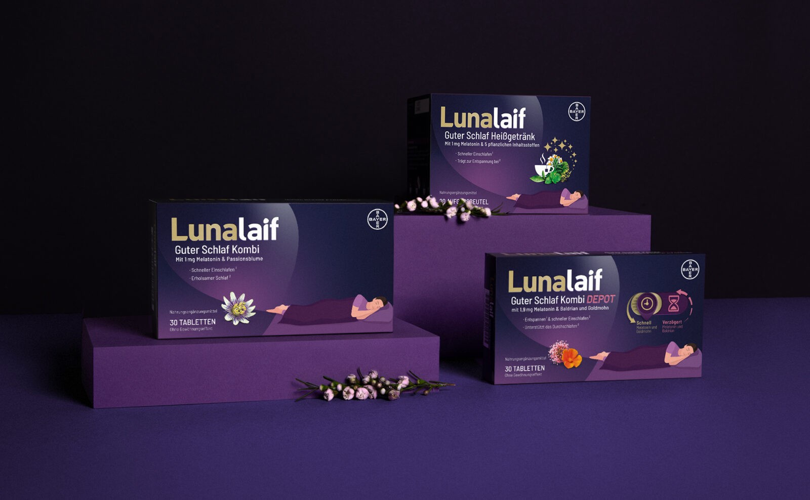 拜耳Laif品牌保健品藥品包裝設計，天然成分為精神健康注入新活力