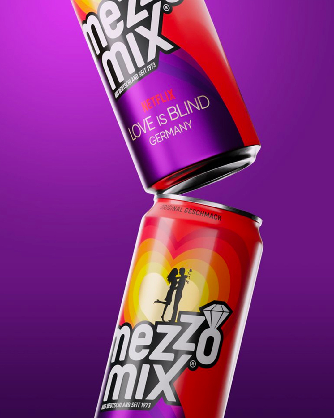 Mezzo Mix 橙子味可樂飲料贊助熱門劇集《盲目愛情》熱烈風格包裝設計