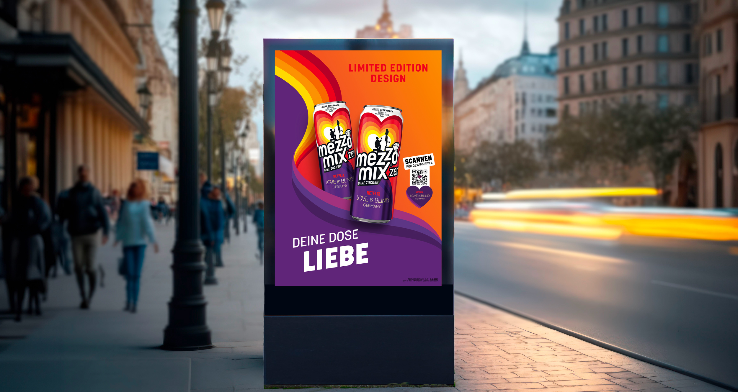 Mezzo Mix 橙子味可樂飲料贊助熱門劇集《盲目愛情》熱烈風格廣告設計