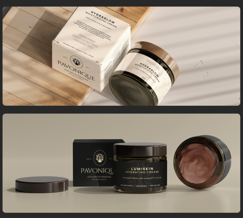 PAVONQUE繡眉睫毛護理醫療美容機構孔雀logo設計品牌形象vi設計