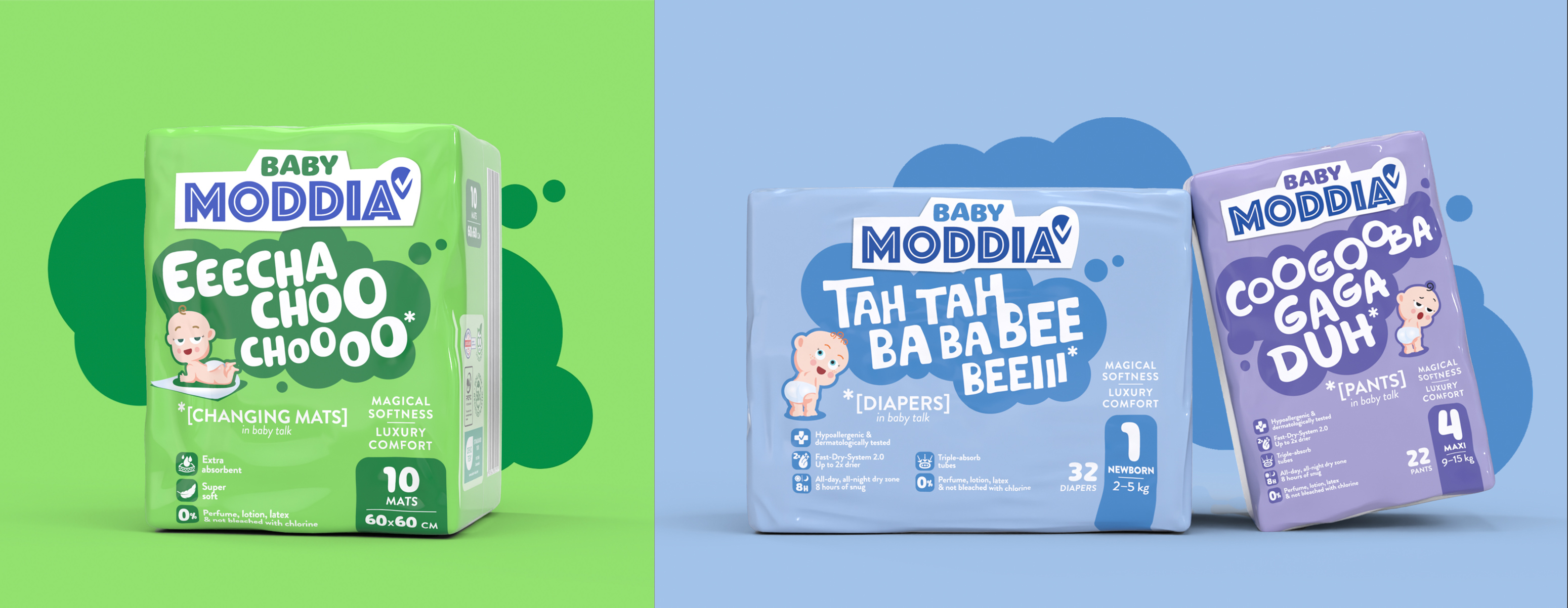 Baby Moddia嬰兒紙尿褲尿布包裝設計“寶寶兒語”創意-上海包裝設計公司