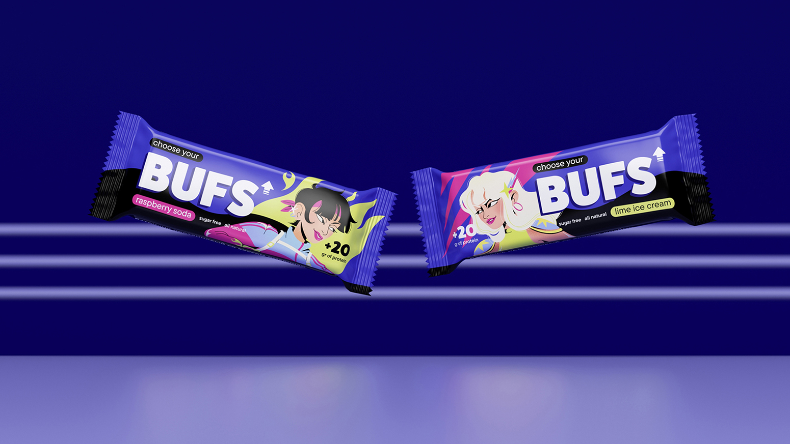 12BUFS 營養保健品蛋白質棒包裝設計“人物漫畫插畫元素“