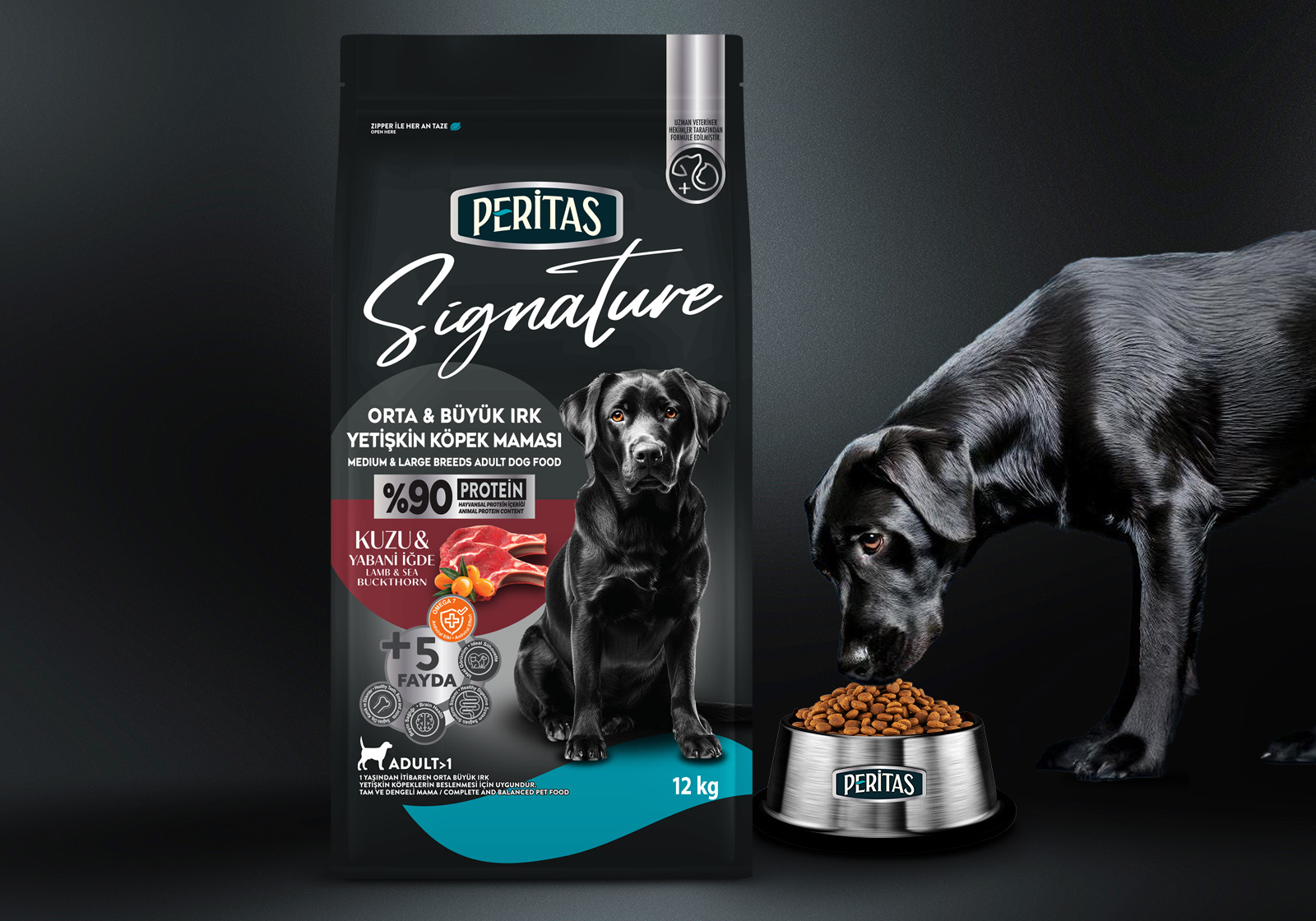 Peritas 寵物食品包裝設(shè)計(jì)，黑色奢華風(fēng)格