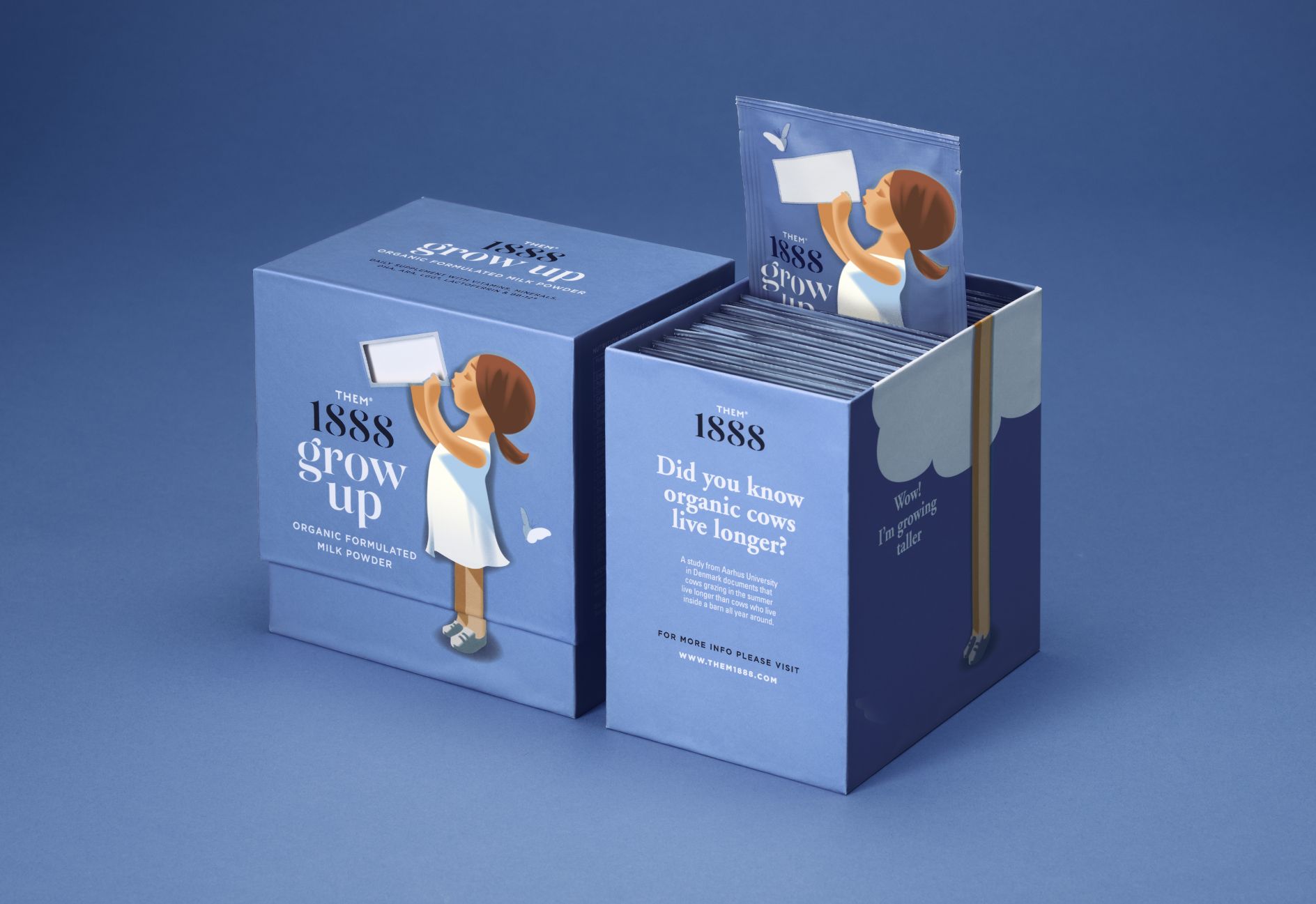Them 1888 丹麥高端有機兒童奶粉袋裝盒裝亞洲市場包裝設計,北歐簡約風格 Them 1888 丹麥高端有機兒童奶粉袋裝盒裝亞洲市場包裝設計,北歐簡約風格