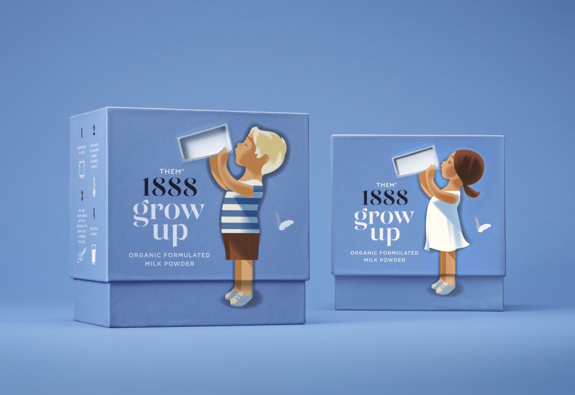 Them 1888 丹麥高端有機兒童奶粉袋裝盒裝亞洲市場包裝設計,北歐簡約風格 Them 1888 丹麥高端有機兒童奶粉袋裝盒裝亞洲市場包裝設計,北歐簡約風格