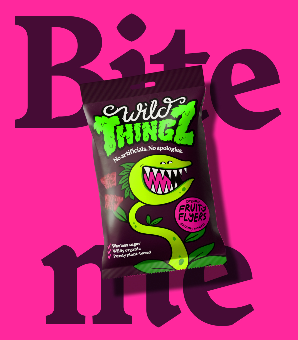 Wild Thingz有機植物基糖果打造吸引潮流的兒童叛逆品牌包裝設計及蛇吉祥物設計