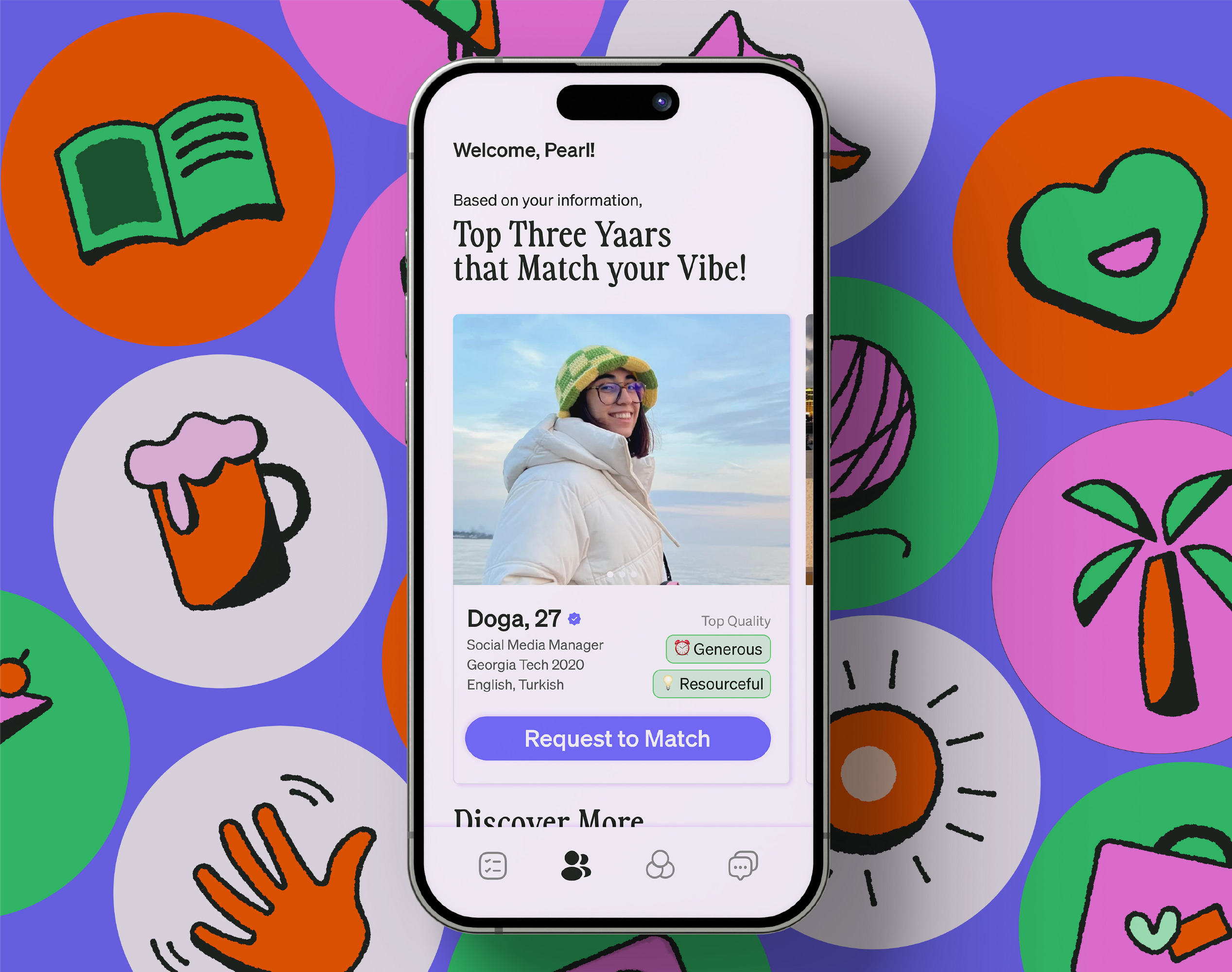 Yaar 移民社交軟件品牌形象vi設計ui界面設計，色線艷麗充滿兒童趣味