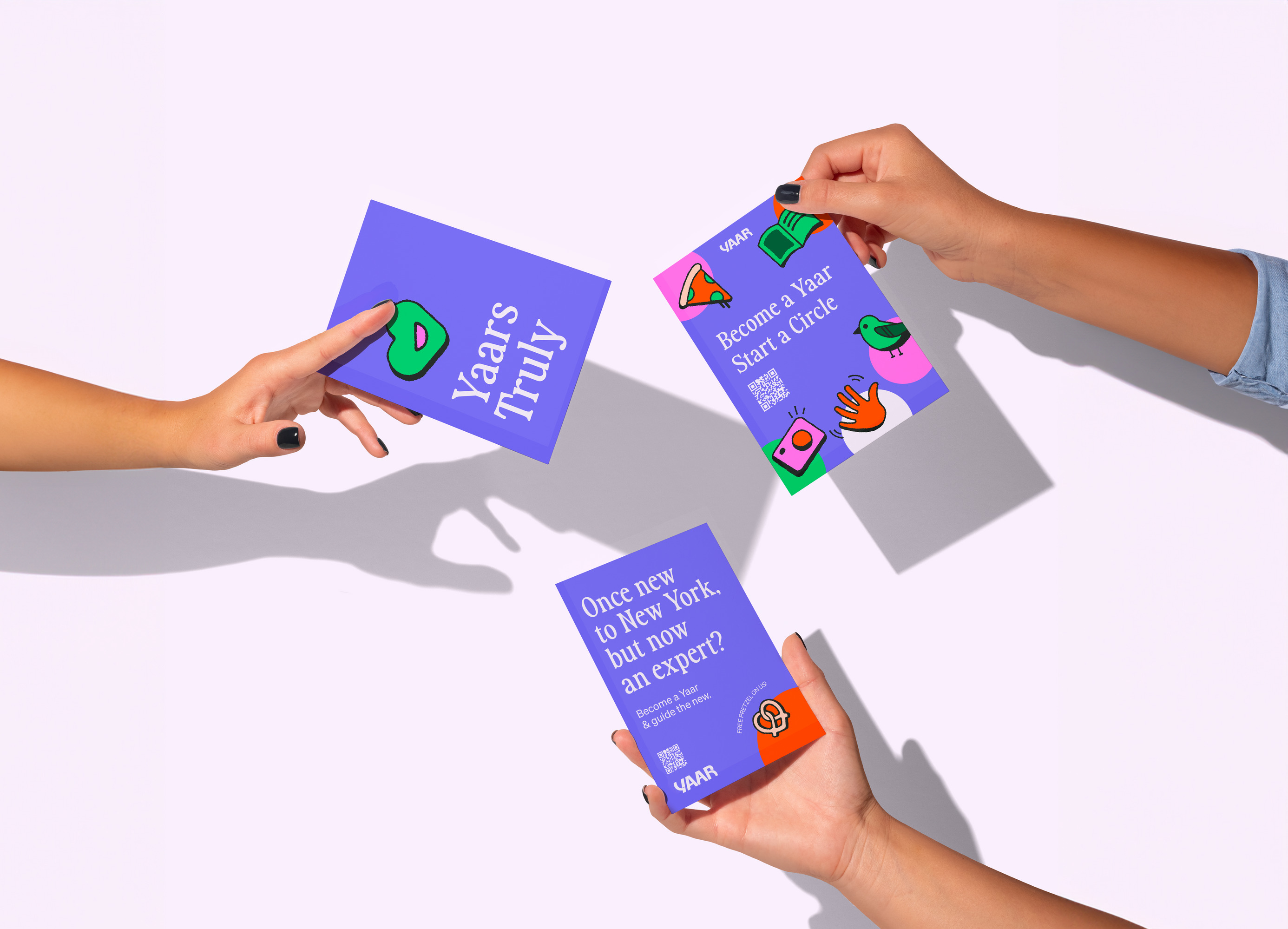 Yaar 移民社交軟件品牌形象vi設計ui界面設計，色線艷麗充滿兒童趣味