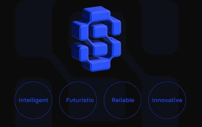 Snaptek 人工智能尖端科技品牌S字母logo設(shè)計vi設(shè)計，藍(lán)色科技風(fēng)