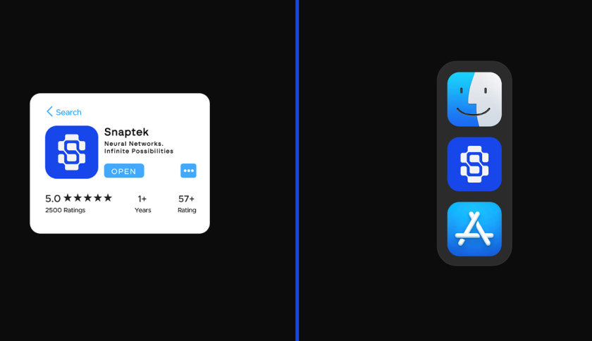Snaptek 人工智能尖端科技品牌S字母logo設(shè)計vi設(shè)計，藍(lán)色科技風(fēng)