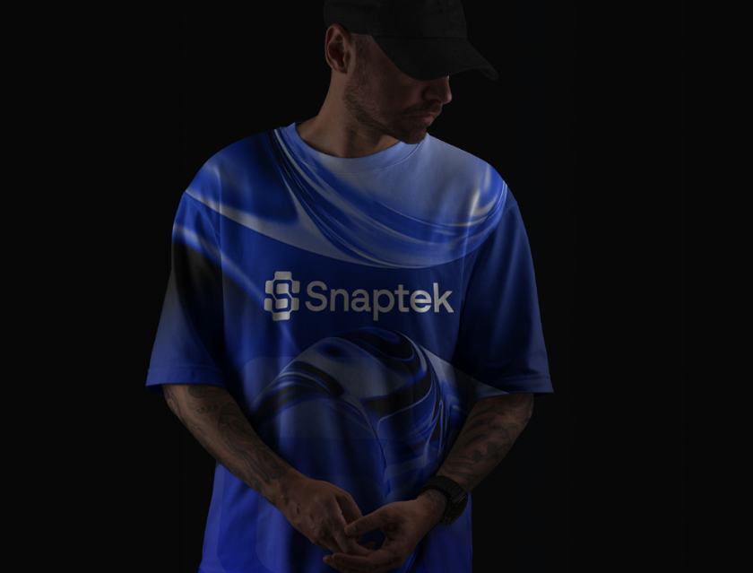 Snaptek 人工智能尖端科技品牌S字母logo設(shè)計vi設(shè)計，藍(lán)色科技風(fēng)