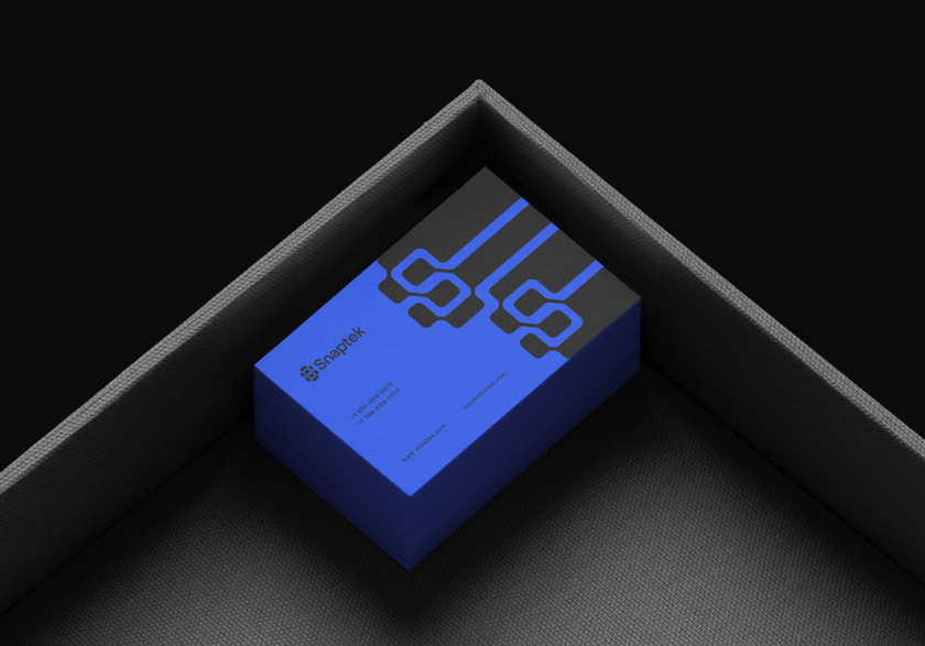 Snaptek 人工智能尖端科技品牌S字母logo設(shè)計vi設(shè)計，藍(lán)色科技風(fēng)